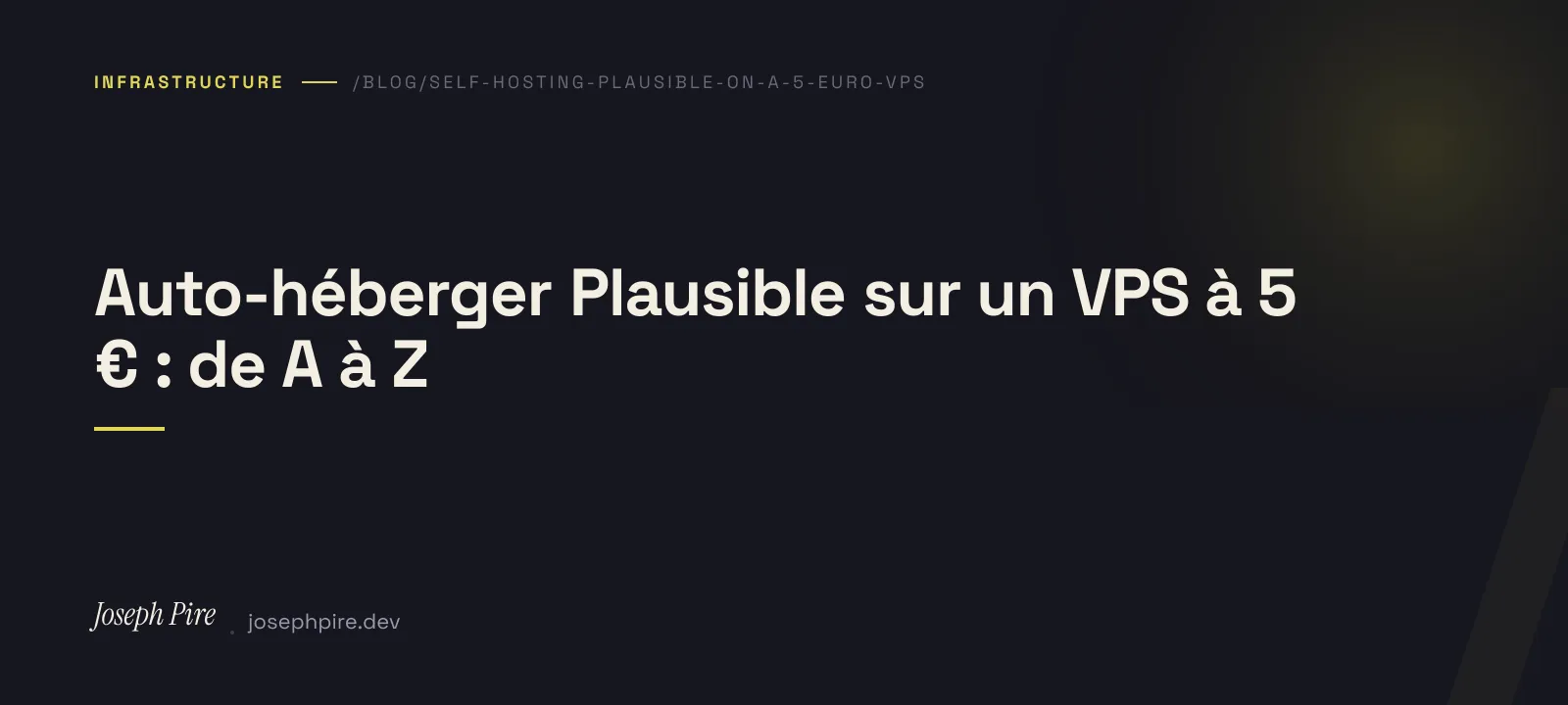 Visuel d'en-tête — Auto-héberger Plausible sur un VPS à 5 €