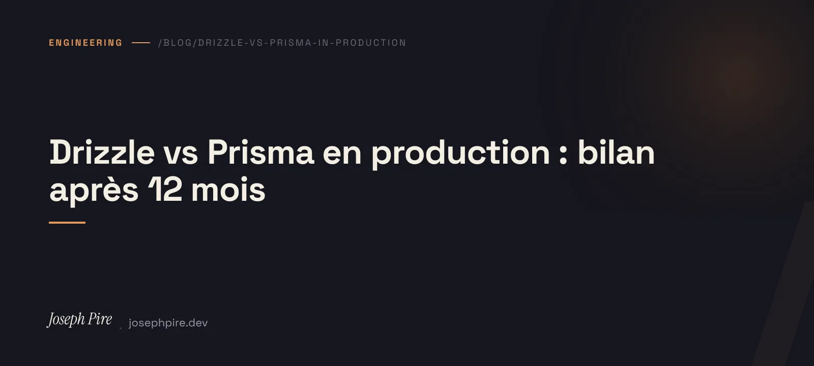 Visuel d'en-tête — Drizzle vs Prisma en production