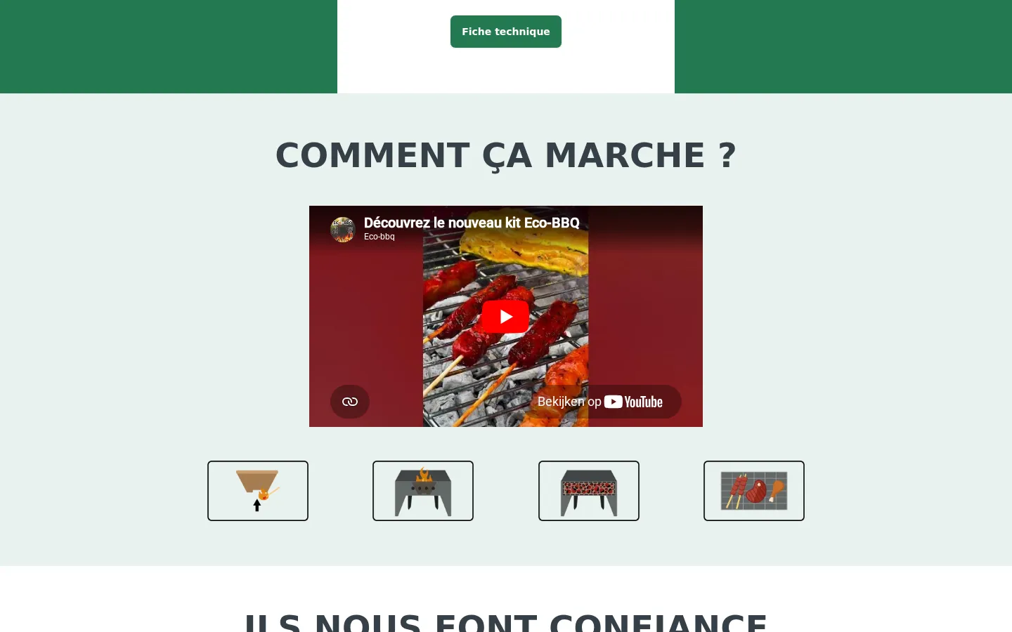 Comment ça marche — vidéo explicative YouTube et 4 pictogrammes